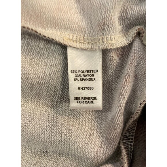 Live Well Lounge Top Size Medium Tie Dye Gray Orange Raglan 3/4 Sleeve + Stretch - Picture 8 of 10